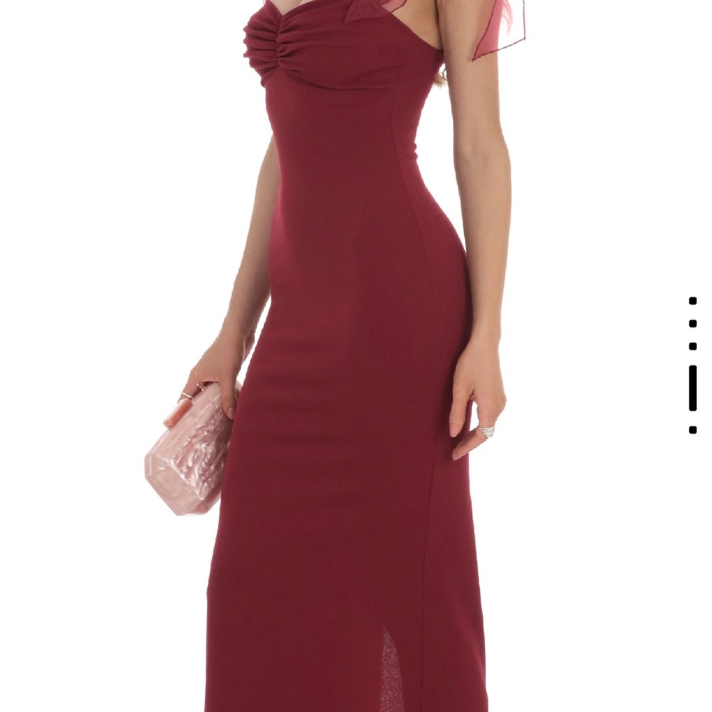 Lucy in the Sky Burgundy Maxi Dress - Picture 4 of 5